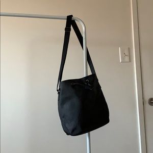 Lululmon black bucket purse